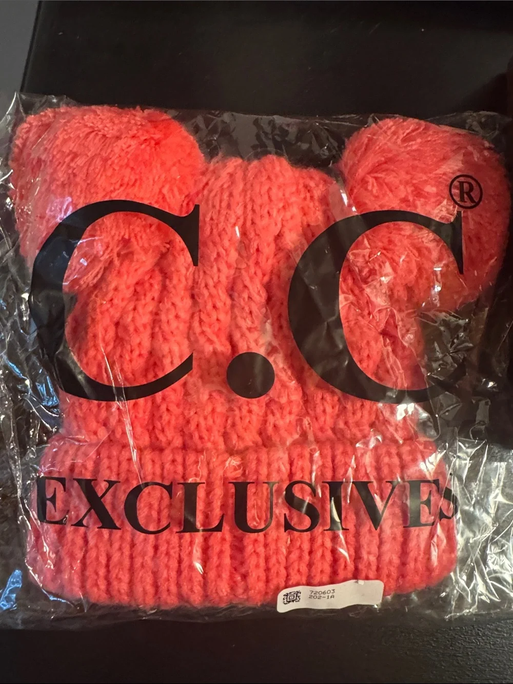 C.c. Kids Coral Pom Beanie Hat - Cute Double Pom Pom Winter Cap XS-S